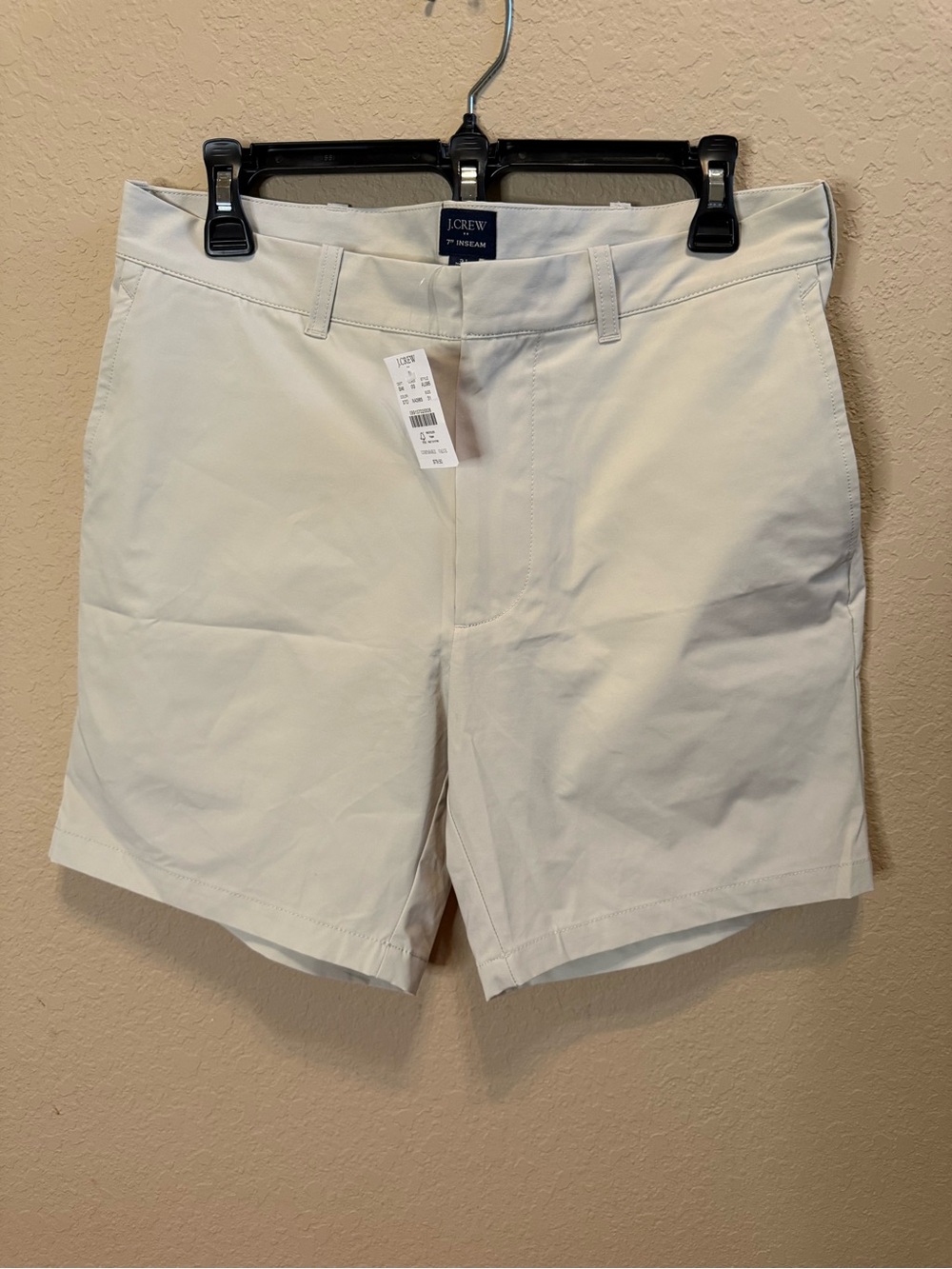 J. Crew Light Cream Flat-Front Chino Shorts